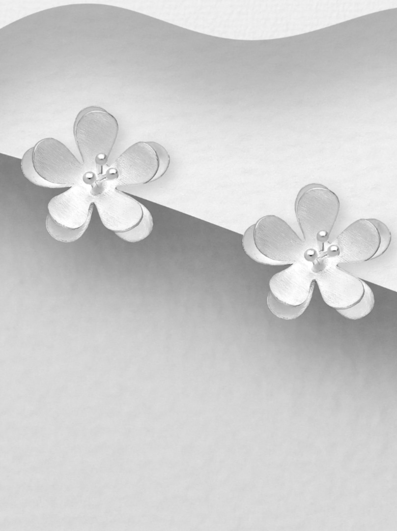 Sterling Silver Flower Bud Earrings image 0